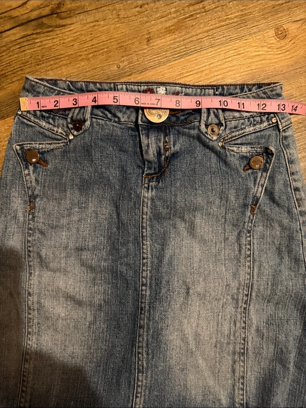 Blue Denim A-Line Mini Skirt